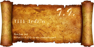 Till Irén névjegykártya